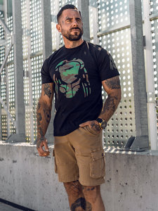 T-shirt noir en coton imprimé pour homme Bolf 192379A