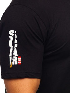 Tee-shirt en coton imprimé pour homme noir Bolf 14709