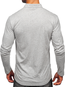Homme Polo en coton à manches longues Gris Bolf 5120