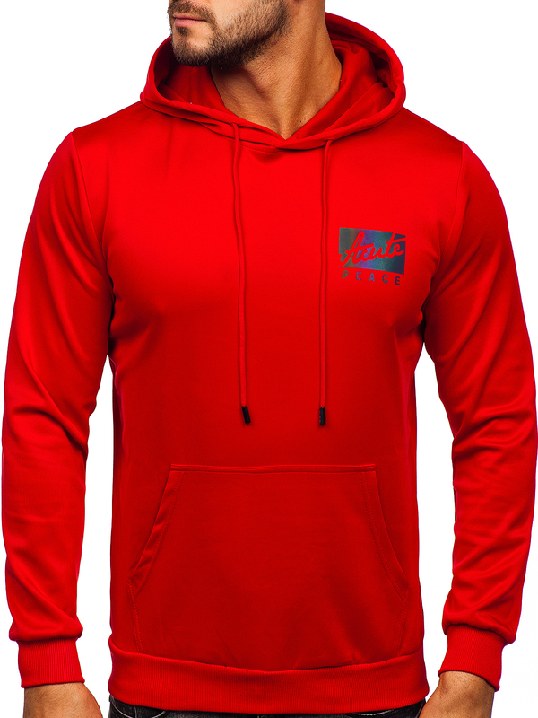 Sweat-shirt imprimé à capuche pour homme rouge Bolf HY971