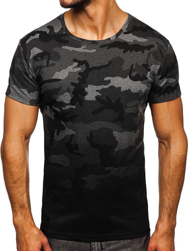 Tee-shirt pour homme graphite avec imprimé camo Bolf S808