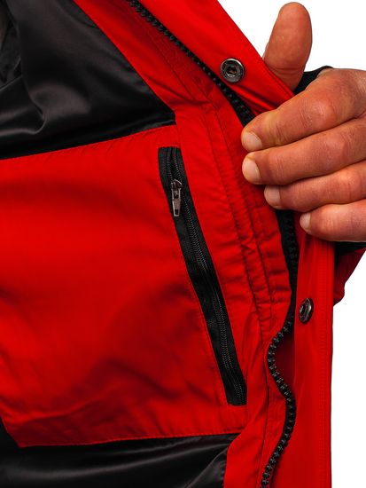 Blouson d'hiver matelassé pour homme rouge Bolf 99527