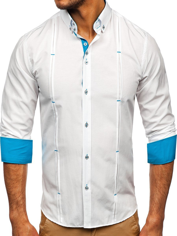 Chemise à manches longues blanche pour homme Bolf 20725