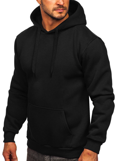 Sweat-shirt noir kangourou à capuche pour homme Bolf B1004