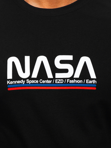 T-shirt homme en coton noir avec imprimé Bolf 14749