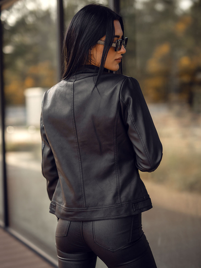 Femme Blouson en cuir Noir Bolf 11Z8210