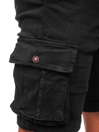 Short cargo avec ceinture pour homme noir Bolf MP0109NA