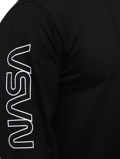 Sweat-shirt imprimé sans capuche pour homme noir Bolf 6475