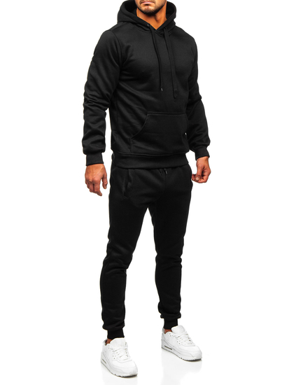 Survêtement deux pièces à capuche pour homme noir Bolf C10381
