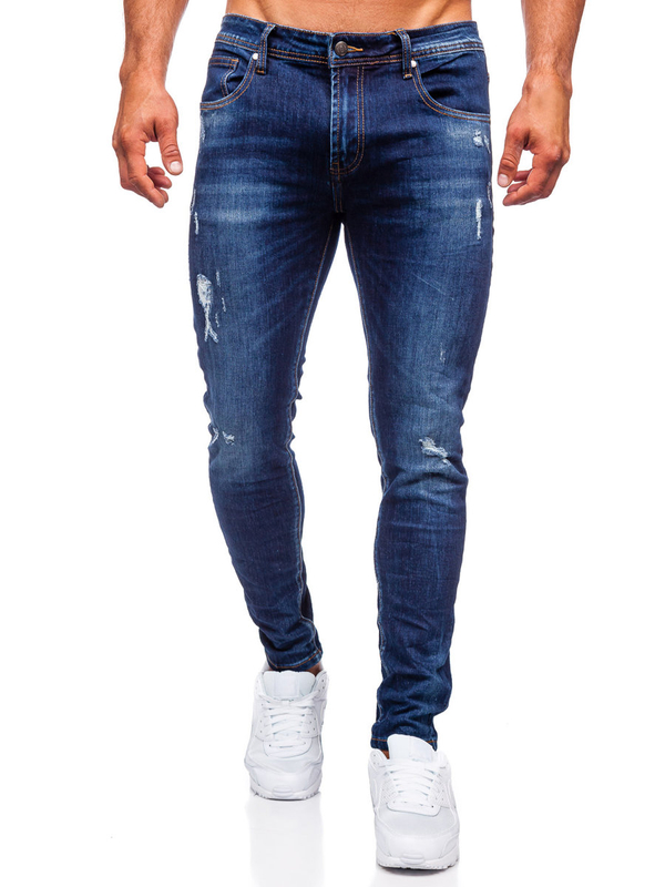 Pantalon skinny fit en jean pour homme bleu foncé Bolf KS2036A