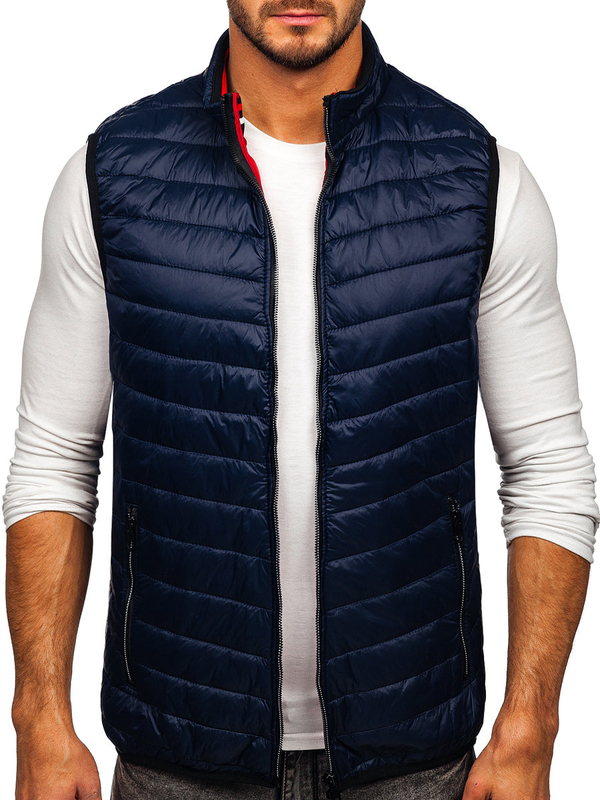 Gilet matelassé pour homme bleu foncé Bolf 7103
