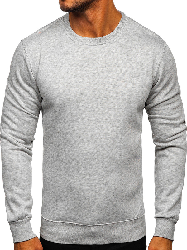 Sweat-shirt sans capuche gris pour homme Bolf 2001