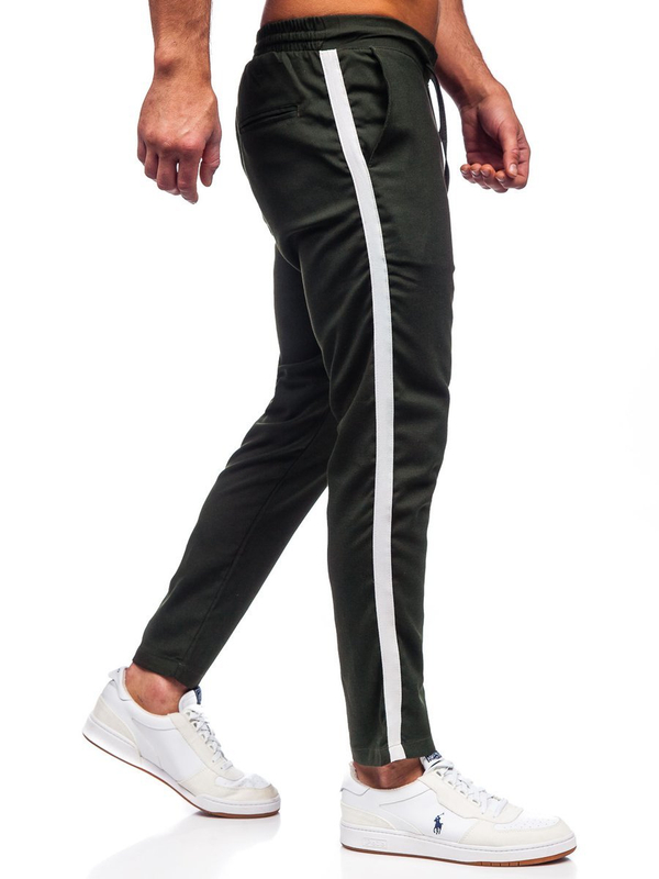 Pantalon en tissu jogger kaki pour homme Bolf 0013