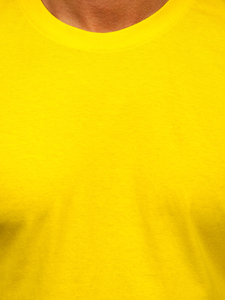 T-shirt uni en coton jaune pour homme Bolf 192397
