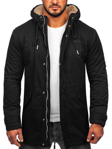 Parka d'hiver en coton pour homme noire Bolf EX838A