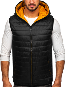 Gilet matelassé à capuche pour homme noir Bolf 7106
