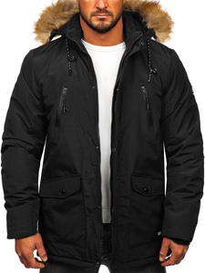 Parka d'hiver alaska pour homme noir Bolf WX032
