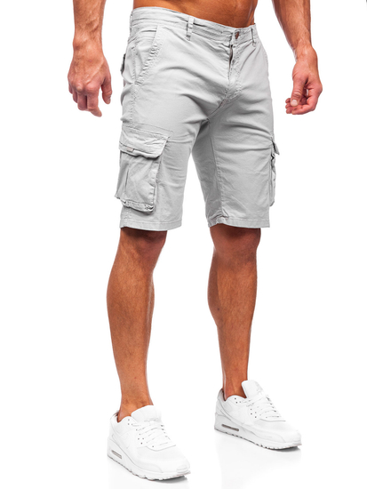 Short cargo en tissu pour homme gris Bolf J707