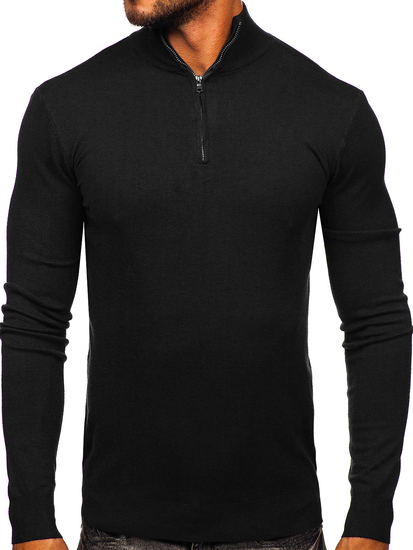 Le pull à col montant pour homme noir Bolf MM6007