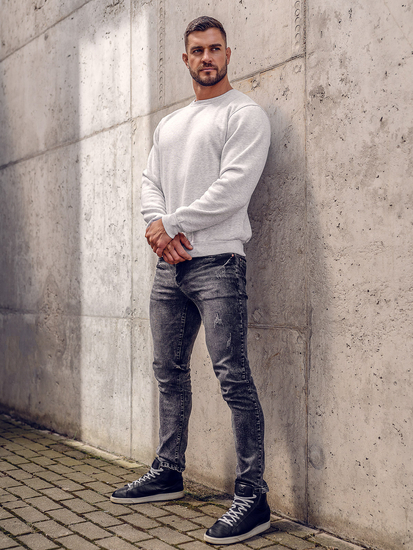 Sweat-shirt pour homme gris clair Bolf 2001A