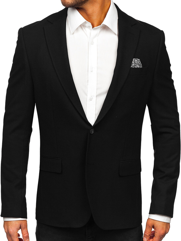 Homme Veste de costume élégante Noir Bolf 24400
