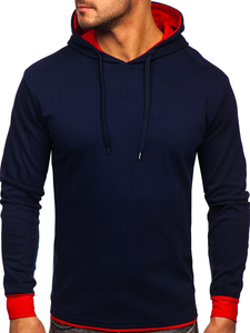 Sweat-shirt bleu foncé à capuche pour homme Bolf 145380-1