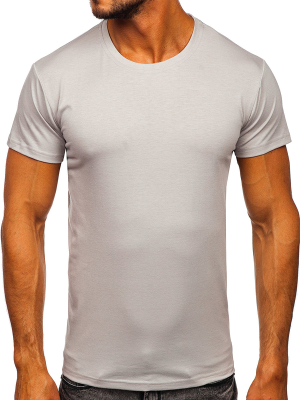 Tee-shirt gris clair sans imprimé pour homme Bolf 2005
