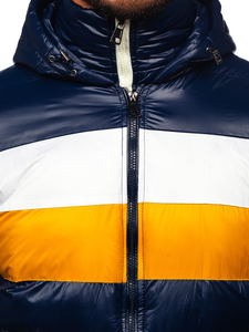 Blouson d'hiver matelassé pour homme bleu foncé Bolf 6592