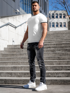 Pantalon en jean slim fit pour homme noir Bolf MP0024N