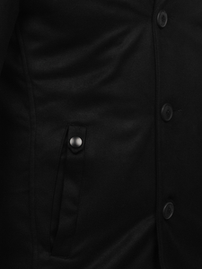 Manteau d'hiver avec un col montant supplémentaire pour homme noir Bolf M3137