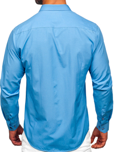 Chemise élégante bleu clair à manches longues pour homme Bolf 1703