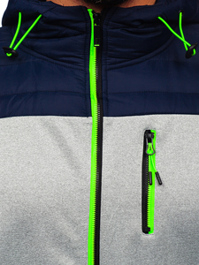 Blouson de transition matelassé pour homme bleu foncé Bolf 8M902