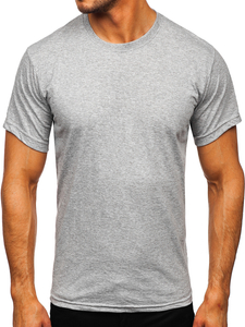 T-shirt uni en coton gris foncé pour homme Bolf 192397