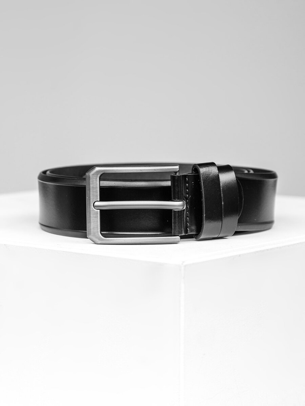 Homme Ceinture en cuir Noir Bolf 831-3