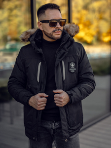 Homme Blouson d'hiver Noir Bolf 1827A2