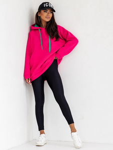 Sweat à capuche col kangourou pour femme fuchsia Bolf 82131