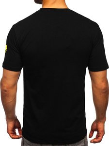 Tee-shirt imprimé pour homme noir Bolf 14400