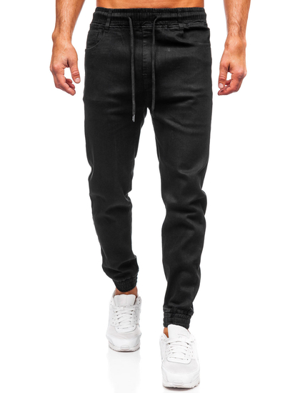 Homme Pantalon de jogging en jean Noir Bolf 8162