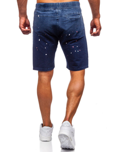 Short en jean pour homme bleu foncé Bolf EX03