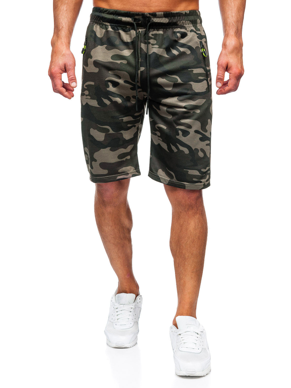 Homme Pantalon court camo Vert foncé Bolf JX873