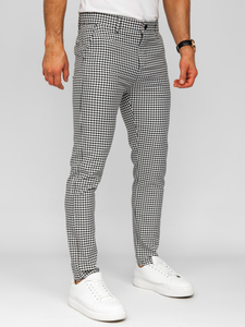 Homme Pantalon élégant à carreaux Noir Bolf 184143