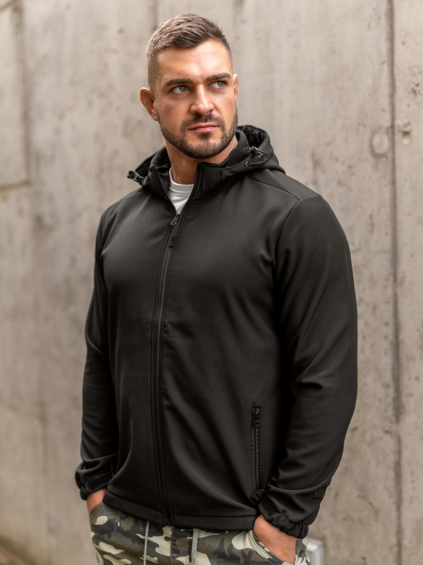 Homme Blouson softshell de transition Noir Bolf HH017A