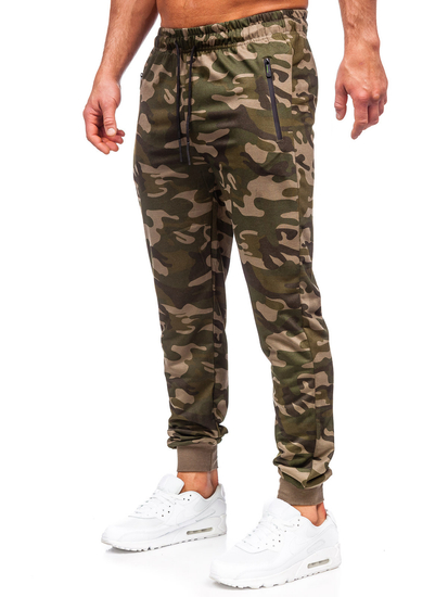 Pantalon de jogging sportif camo pour homme vert Bolf JX6185