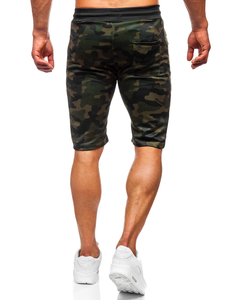 Le pantalon court de sport camo pour homme kaki Bolf HL9217