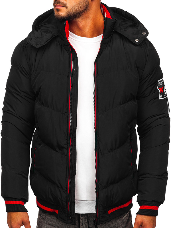 Blouson d'hiver matelassé pour homme noir Bolf 6902