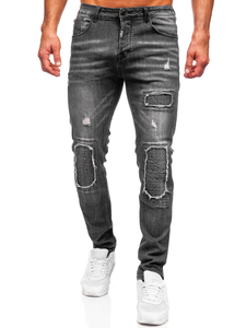 Homme Pantalon en jean slim fit Noir Bolf MP0137N
