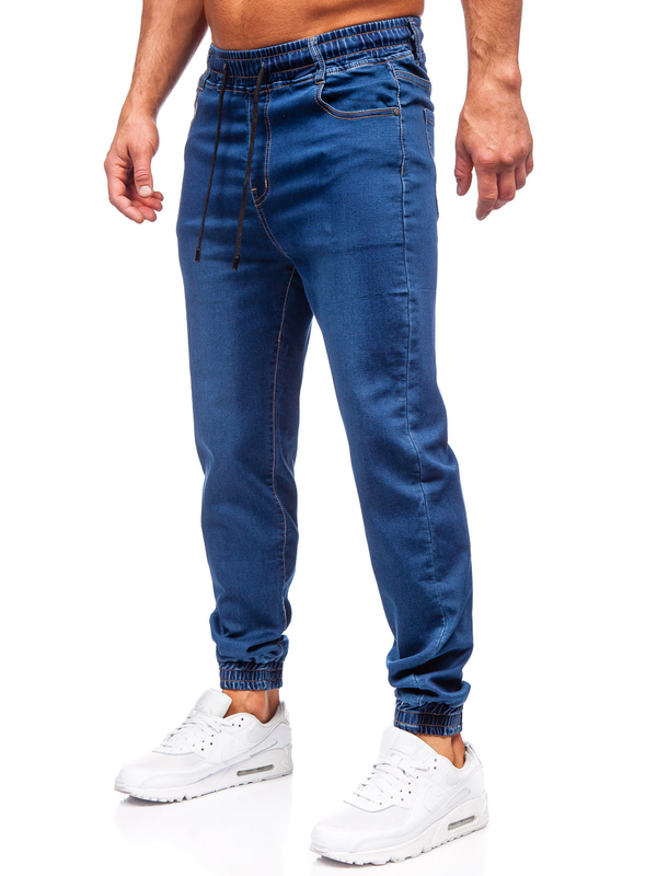 Homme Pantalon jogger en jean Bleu foncé Bolf 8106