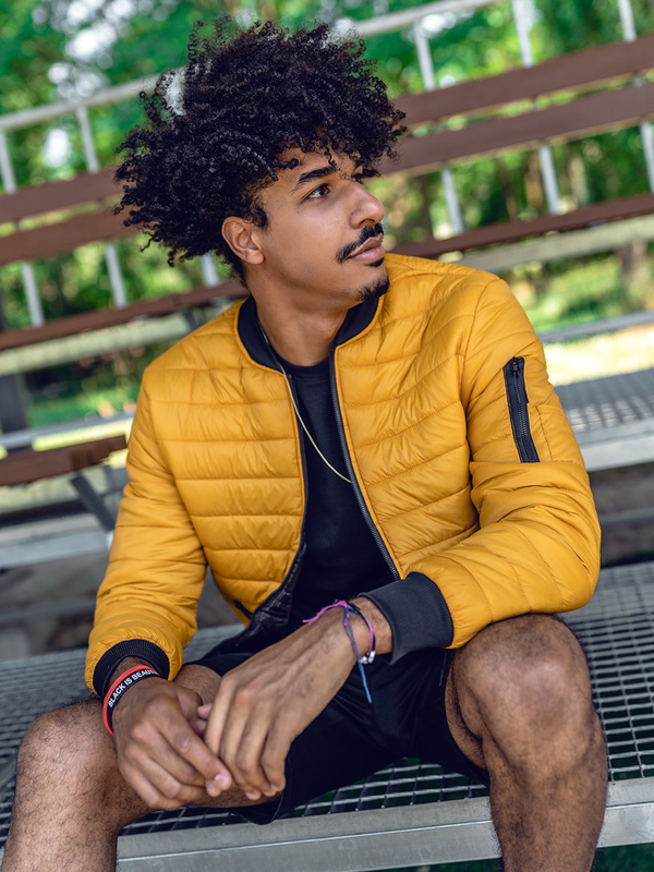 Blouson de transition bomber pour homme camel matelassé Bolf MY-02