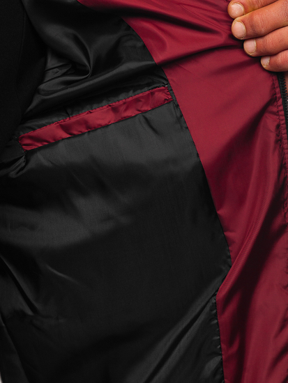 Blouson d'hiver matelassé pour homme bordeaux Bolf 0025
