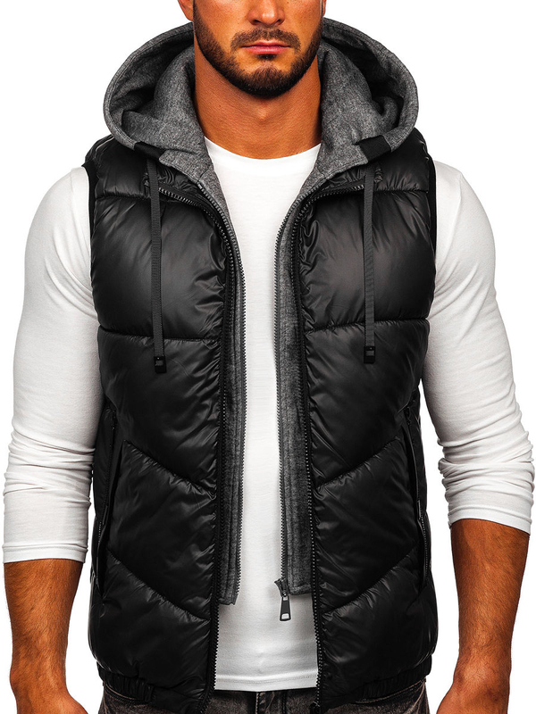 Gilet à capuche pour homme noir Bolf 2908